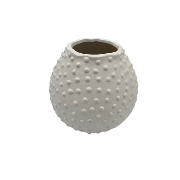 NWT White Textured Round Coral-like Ceramic Vase by Place & Time - Picture 4 of 4